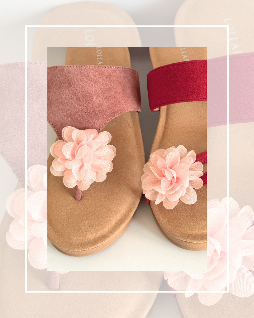 Clip On Material Medium Flowers in 7 Colours