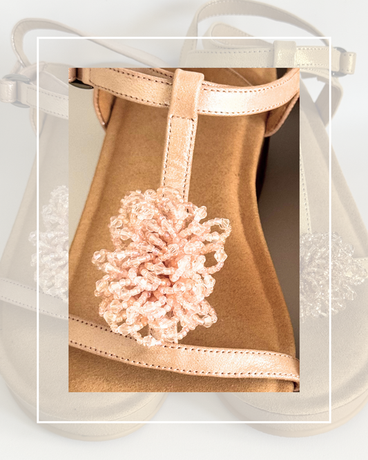 Clip On Beaded Flower Shape in 3 Colours