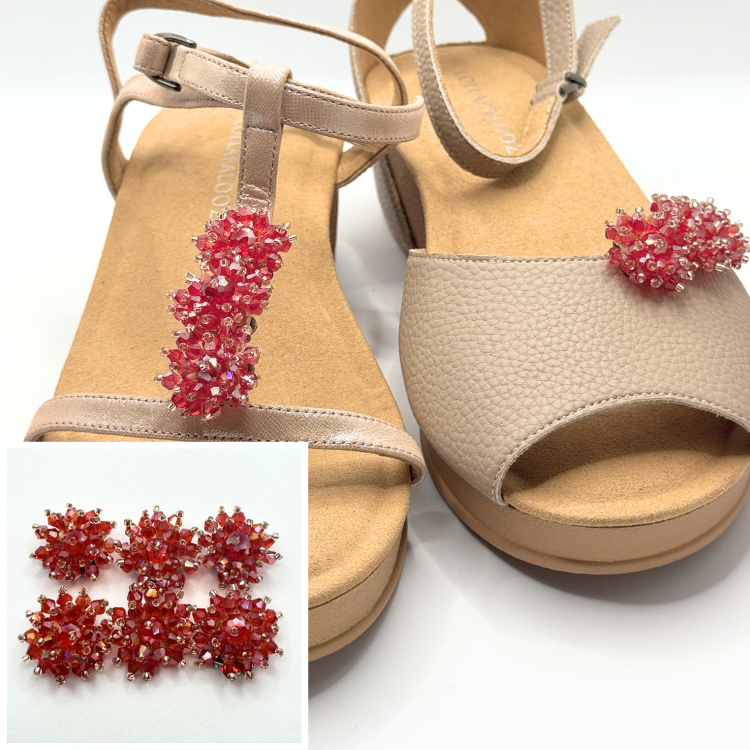 Clip On Set of 6 Mini Flower Beads