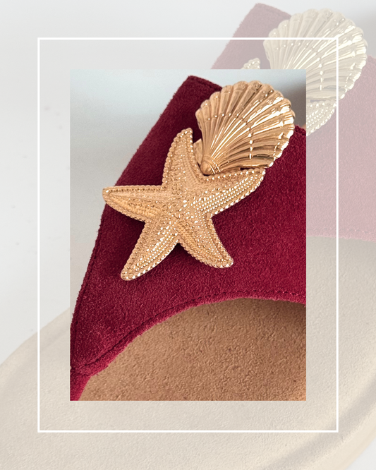 Clip on Gold Combo Starfish and Shell