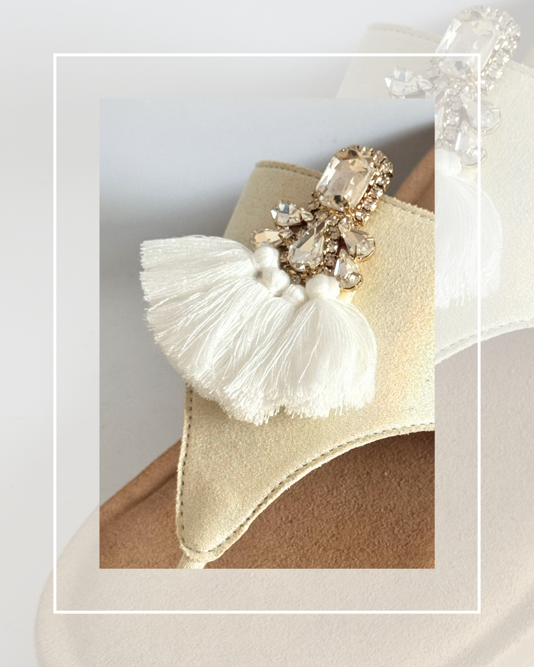 Clip On Gems with Cotton Fringe 3 Colours