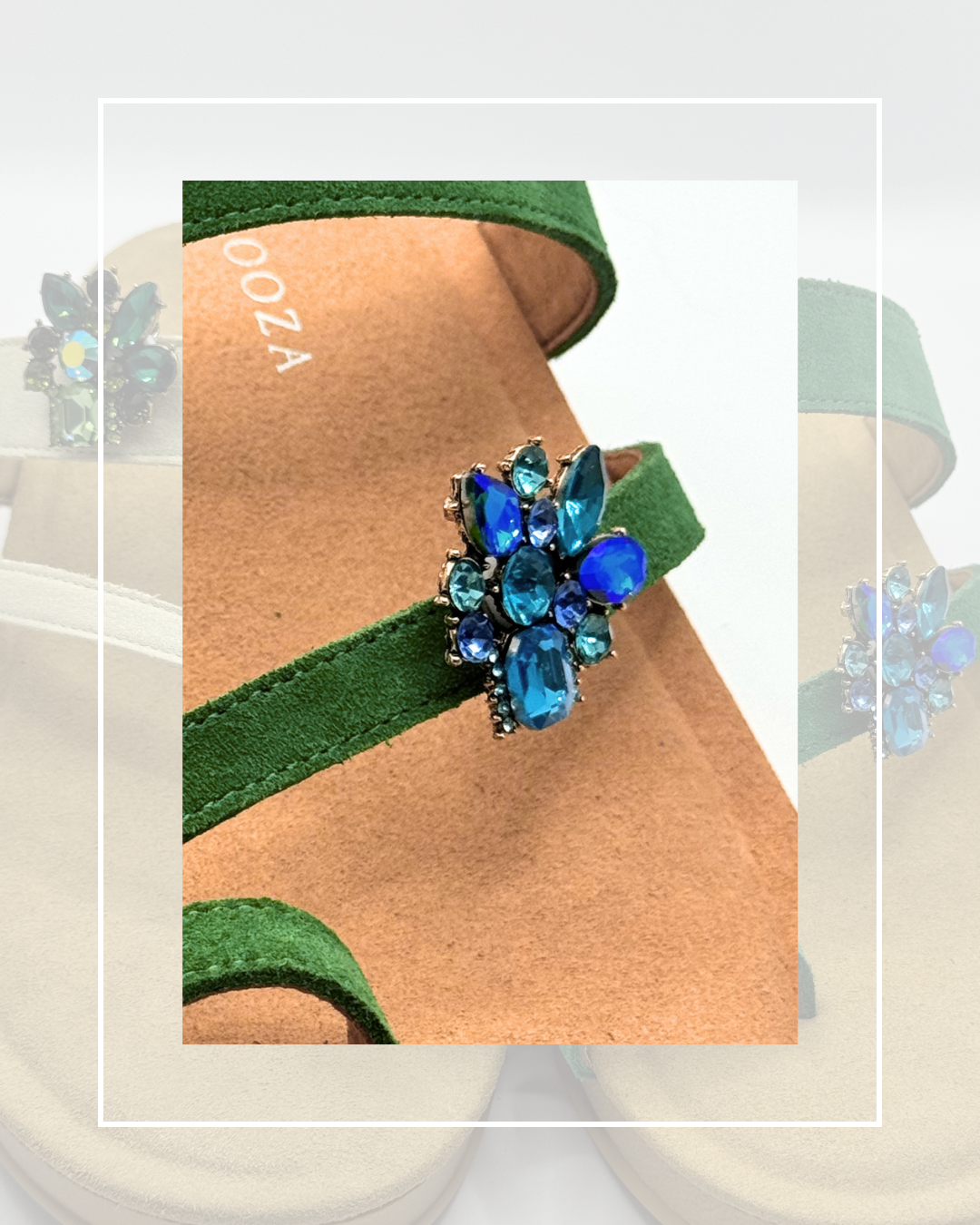 Clip On Gem Metal Toe Rings in 3 Mixed Colours