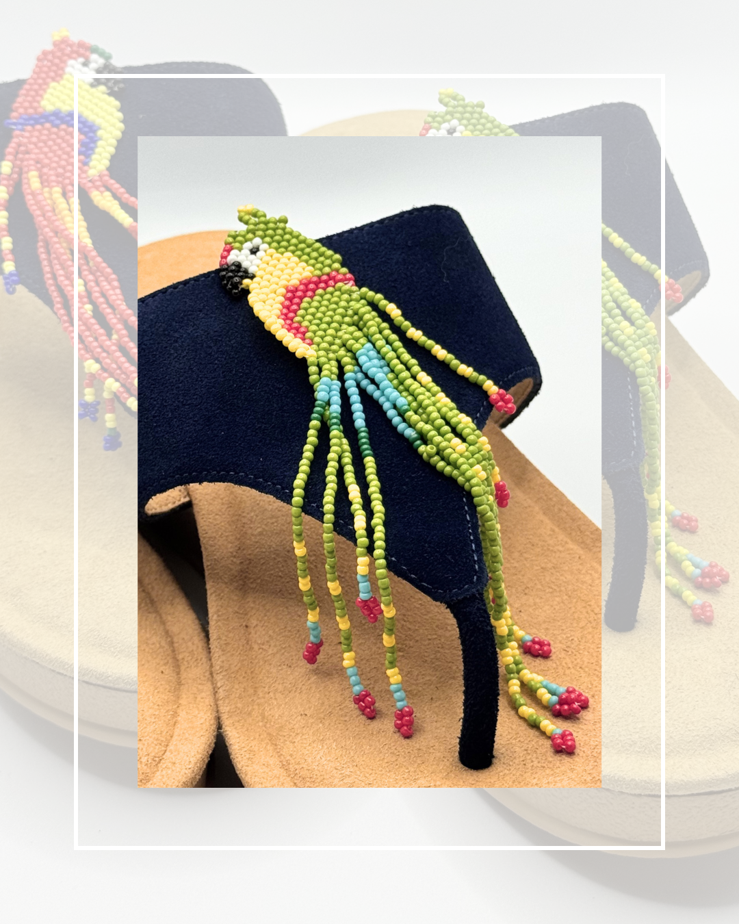 Clip On Long Beaded Parrots and Small Tasseled Red