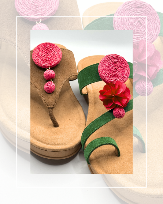 Clip On Paper Circles with Flowers in Various Colours