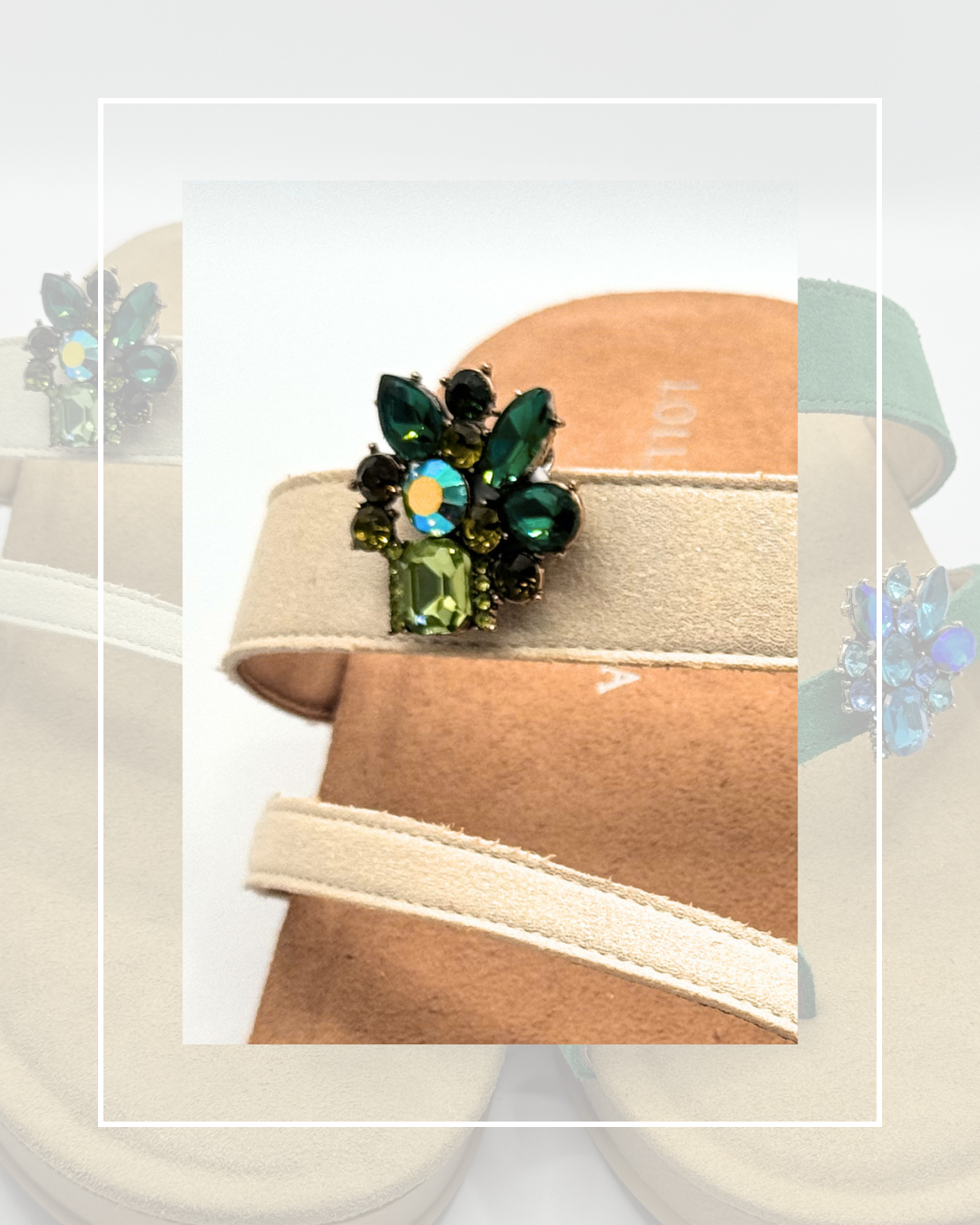 Clip On Gem Metal Toe Rings in 3 Mixed Colours