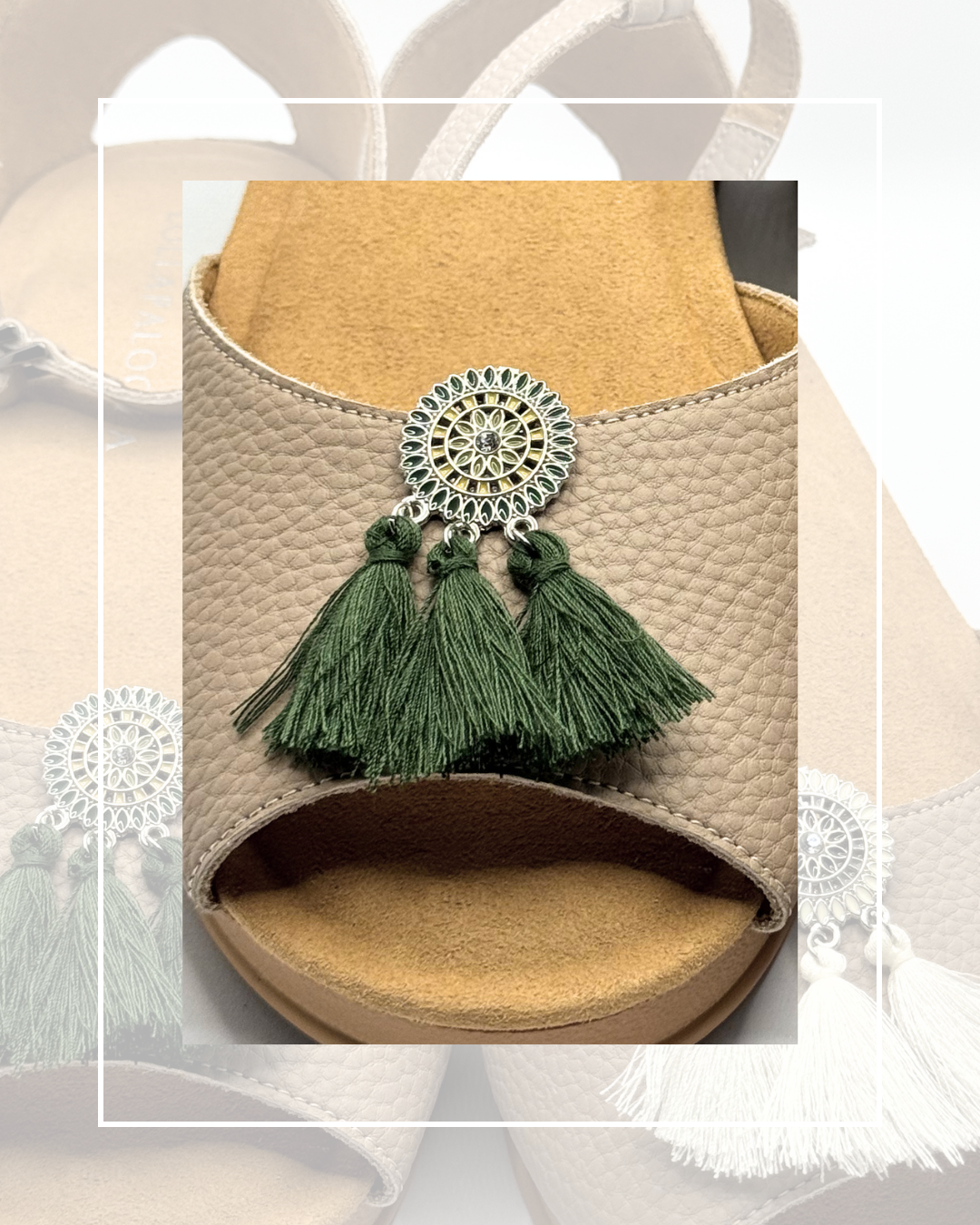 Clip On Boho Style Coins with 3 Fringe Tassels 6 Colours