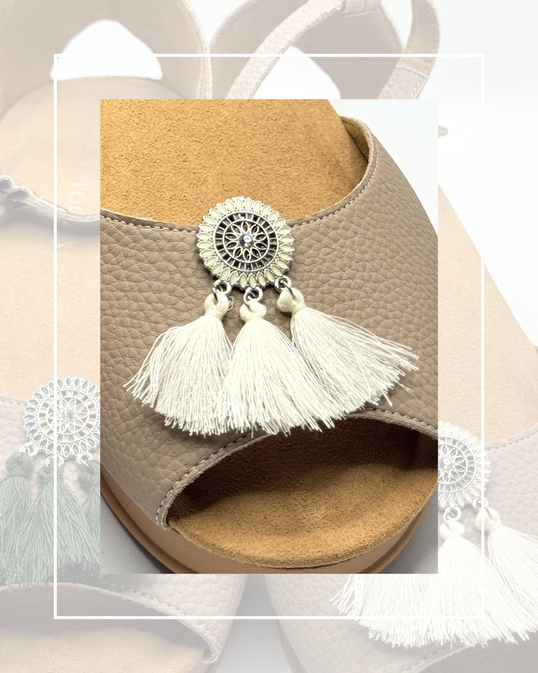 Clip On Boho Style Coins with 3 Fringe Tassels 6 Colours