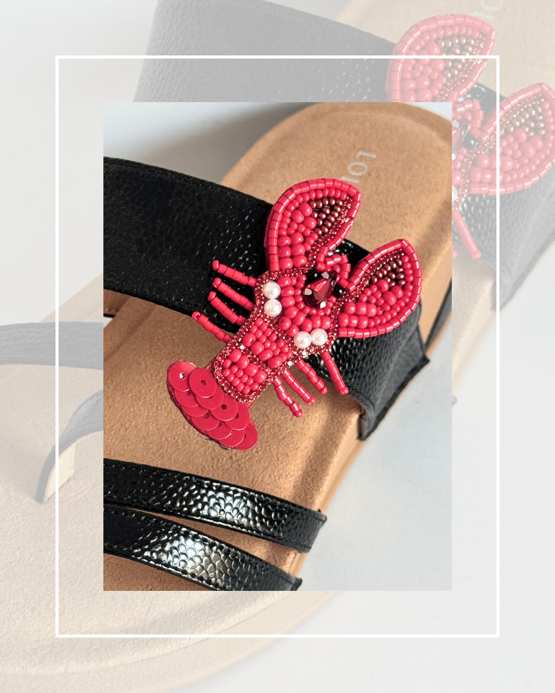 Clip on Red Felt Beaded Lobster