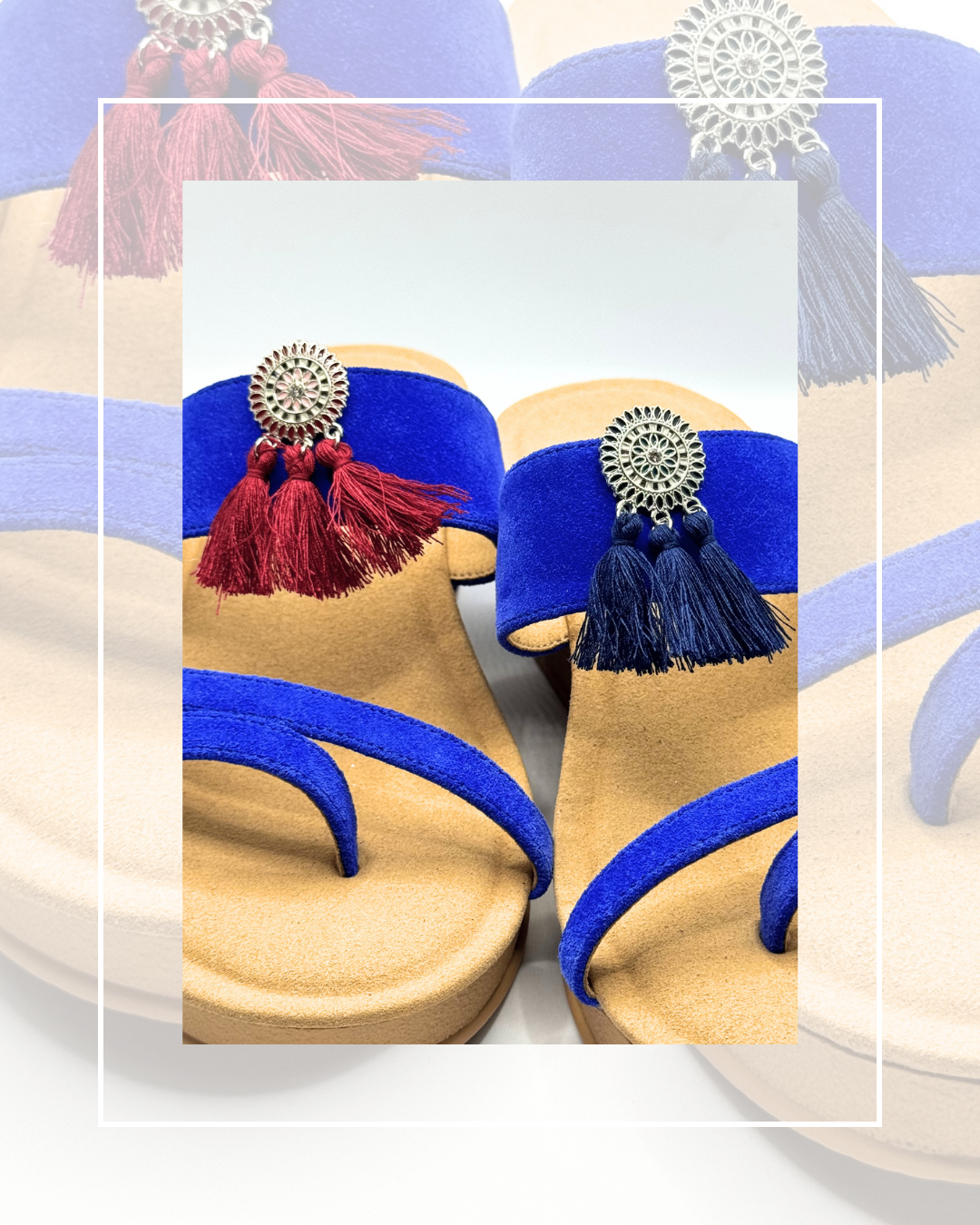 Clip On Boho Style Coins with 3 Fringe Tassels 6 Colours