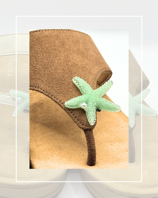 Clip On Acrylic Resin Starfish Light Green