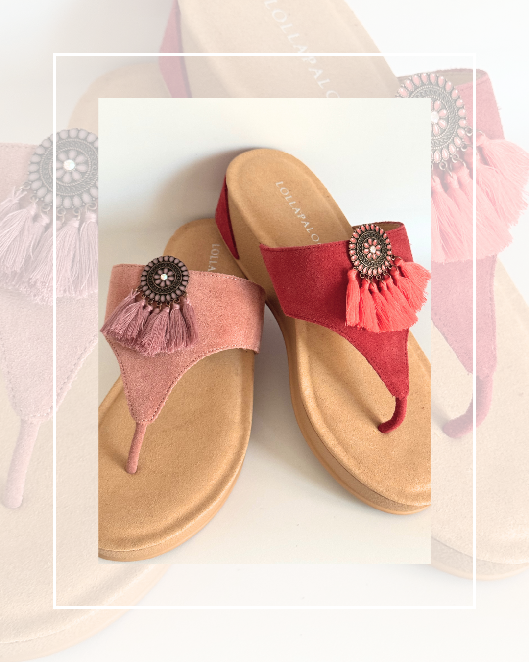Clip On Boho Style Coins with 6 Fringe Tassels 8 Colours
