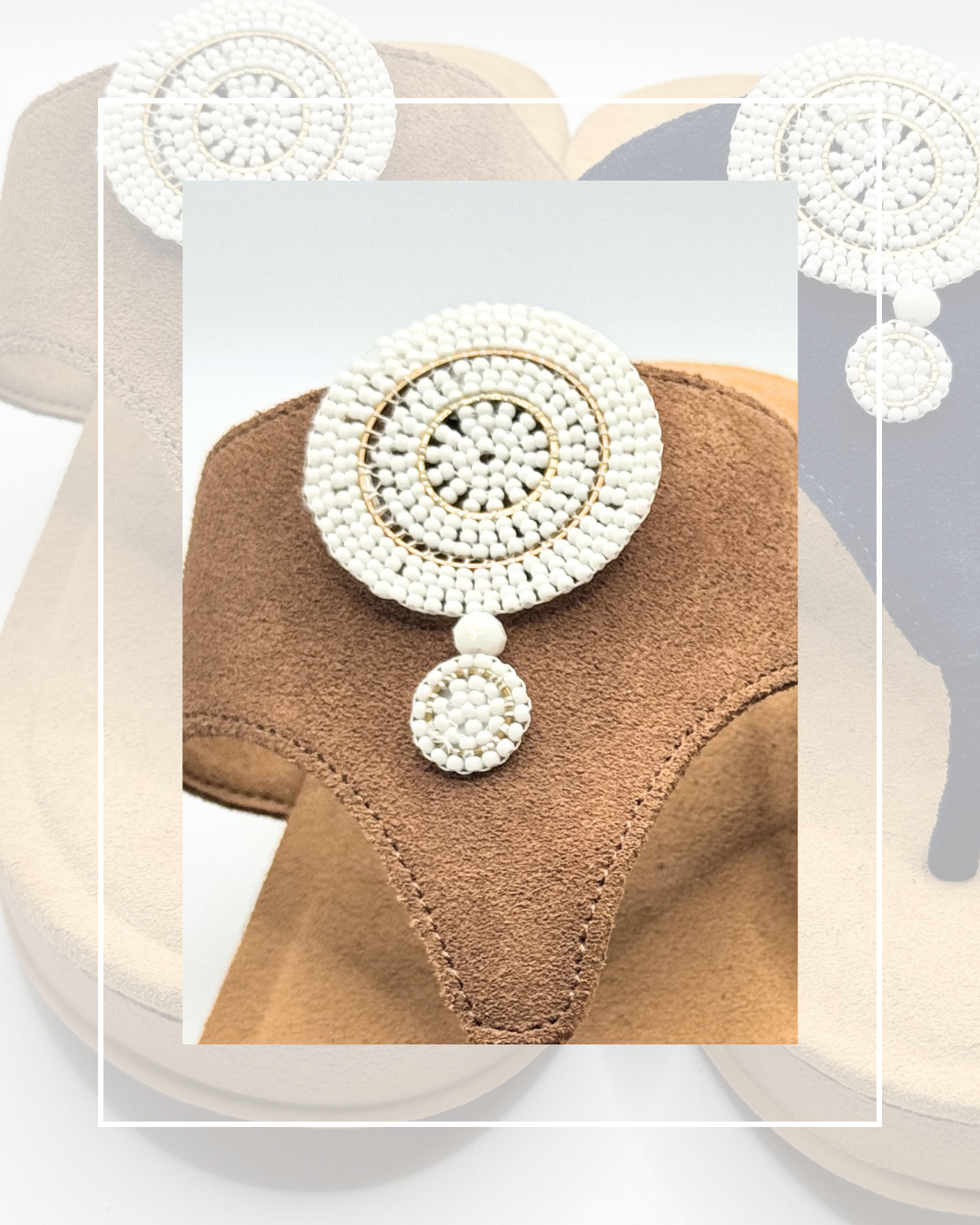 Clip On Beaded Large and Small Circles with Gold Accent in 4 Colours