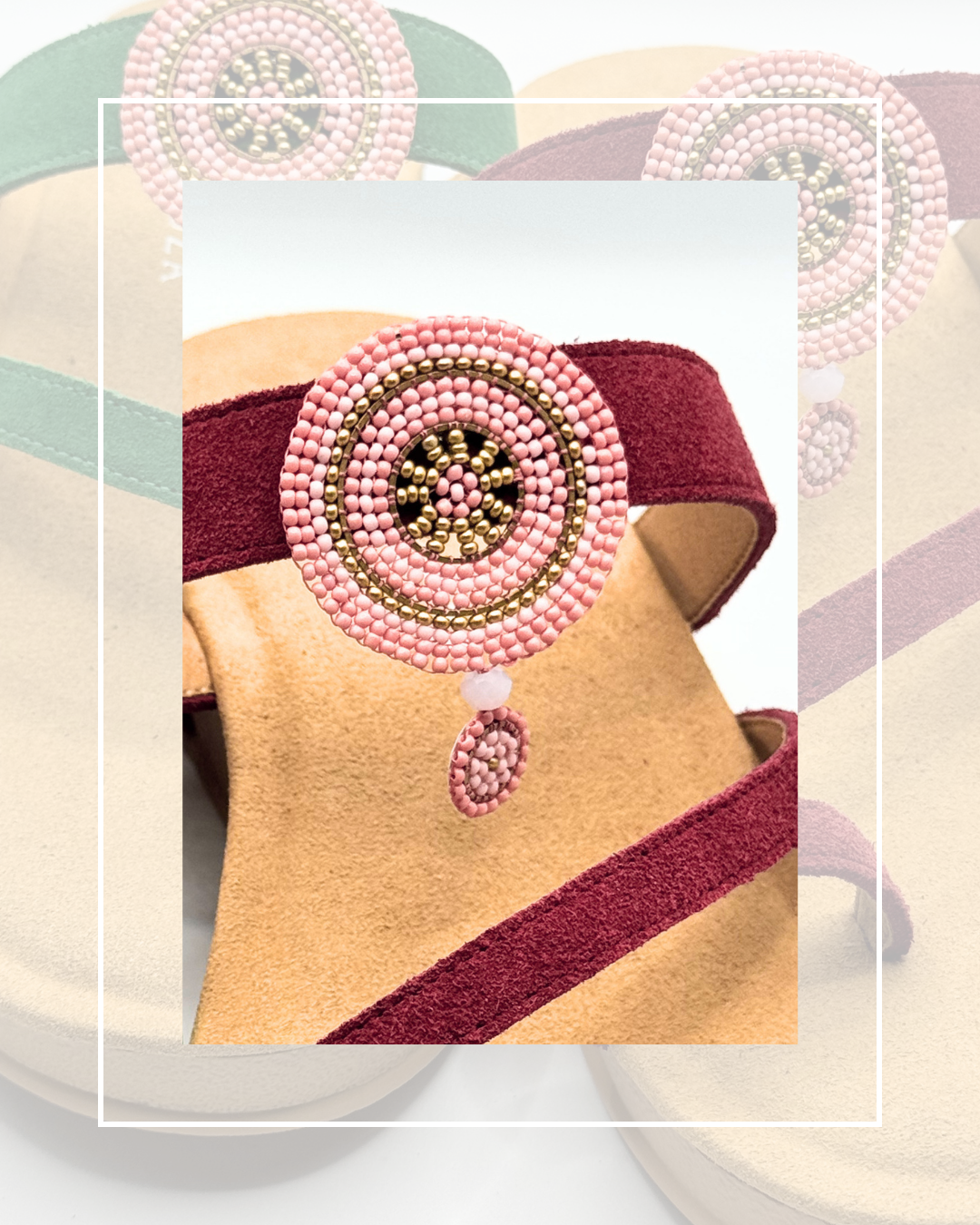 Clip On Beaded Large and Small Circles with Gold Accent in 4 Colours