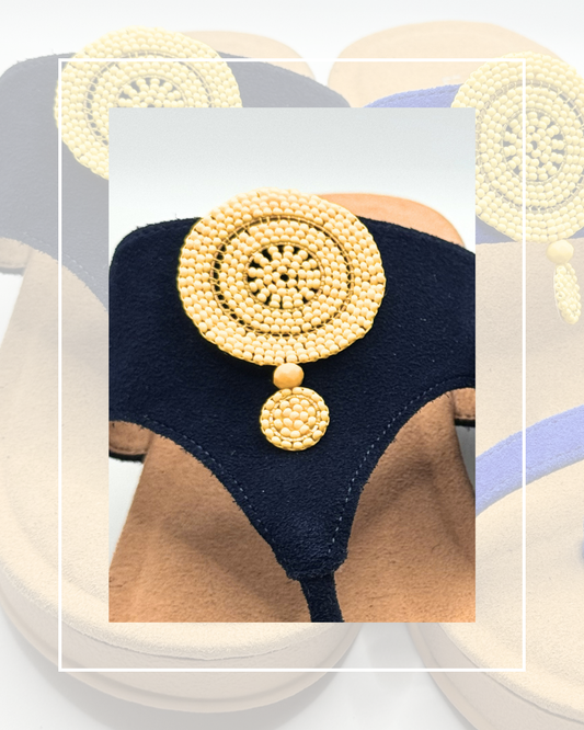 Clip On Beaded Large and Small Circles with Gold Accent in 4 Colours