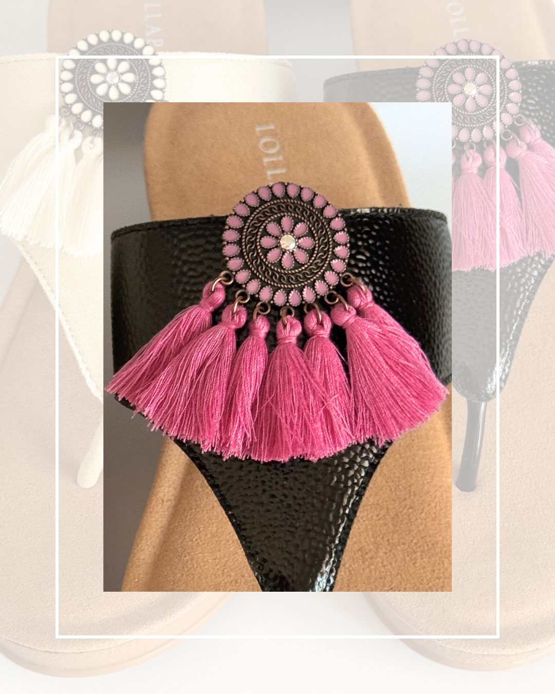 Clip On Boho Style Coins with 6 Fringe Tassels 8 Colours