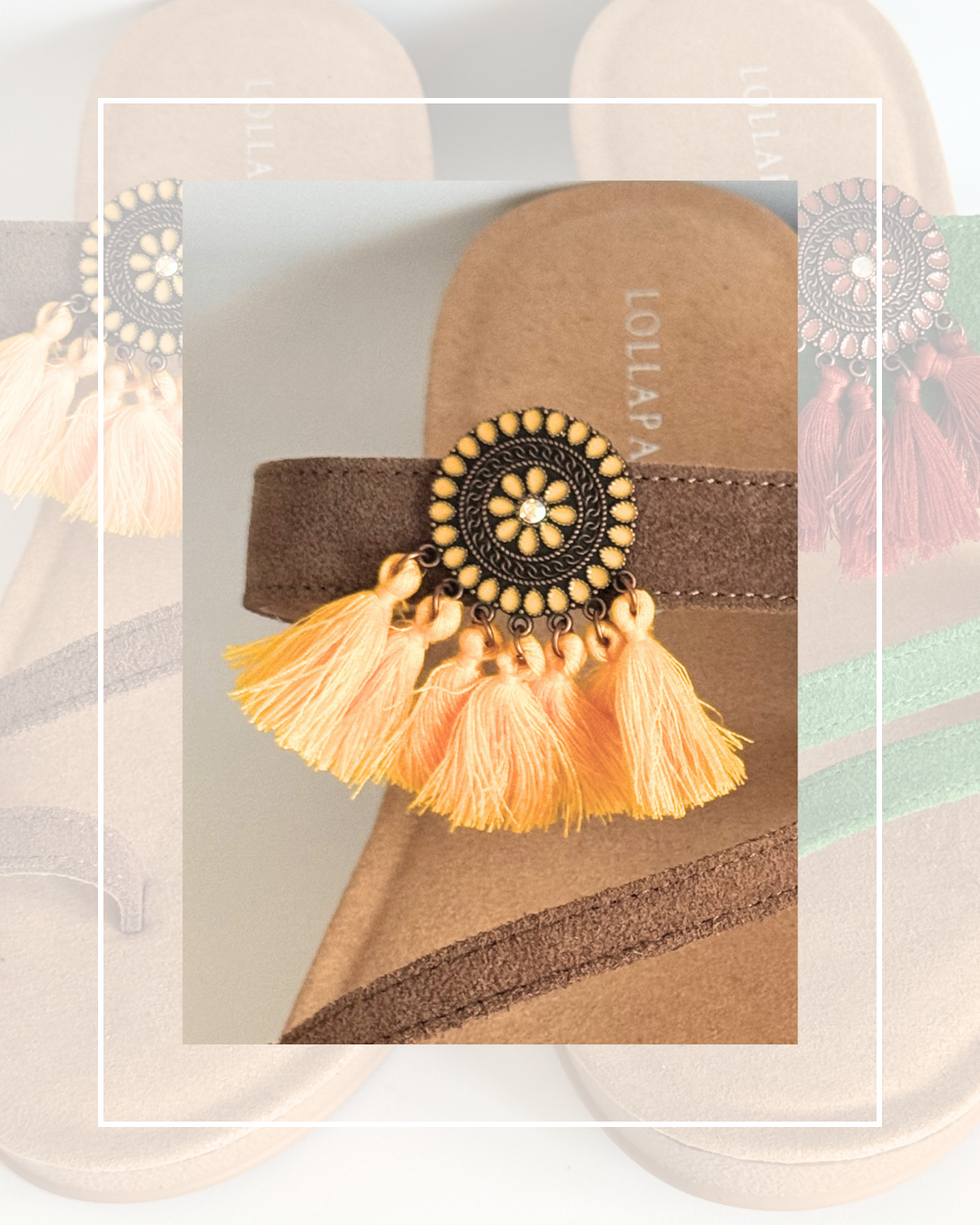 Clip On Boho Style Coins with 6 Fringe Tassels 8 Colours