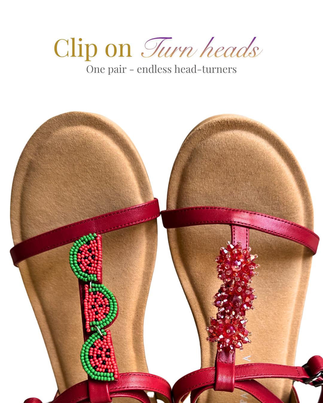 Bali Red Leather Strappy Wedge