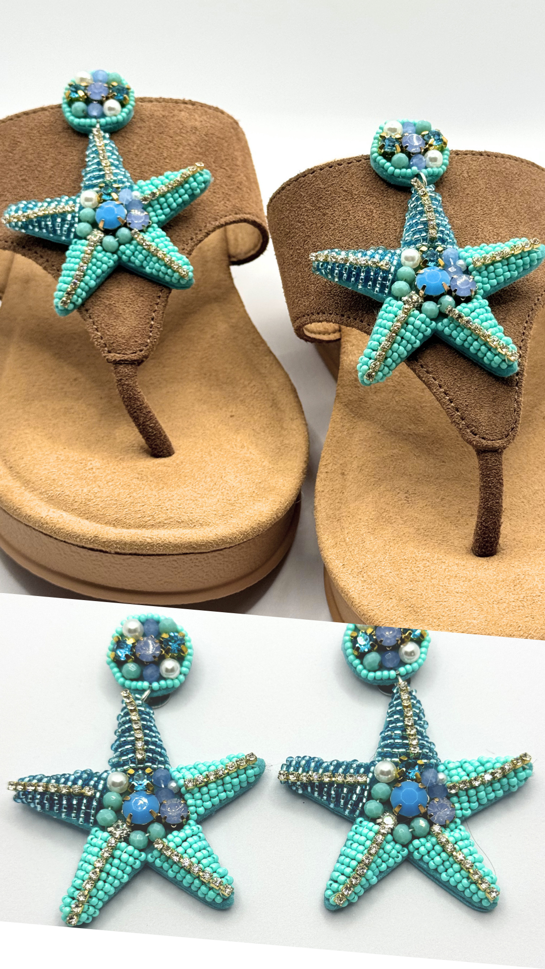 Clip On Beaded Large Starfish in 4 Colours