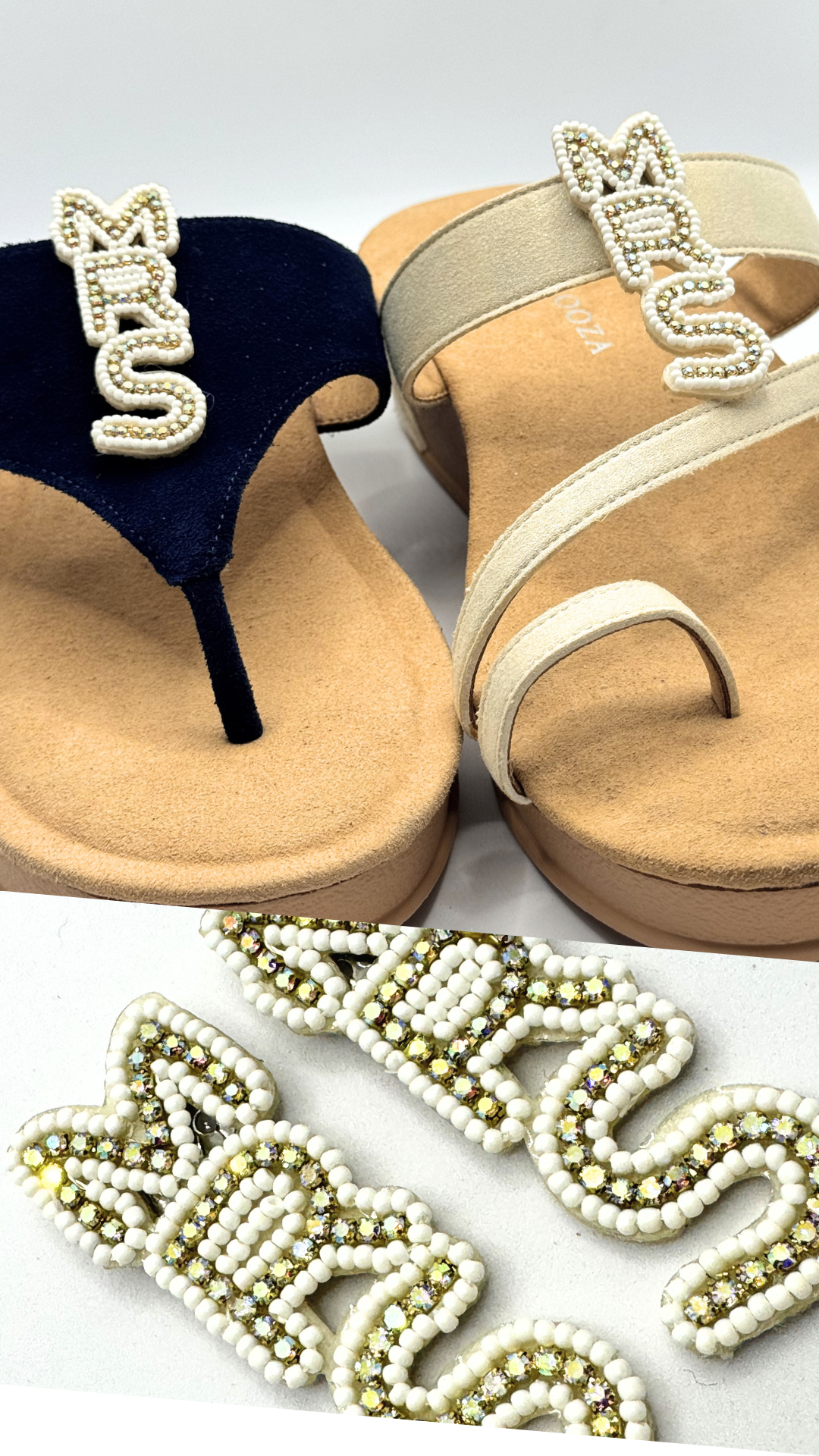 Clip On Beaded MRS in Cream Gold