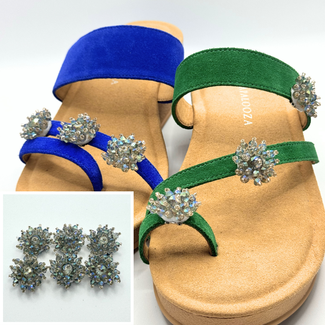 Clip On Set of 6 Mini Flower Beads