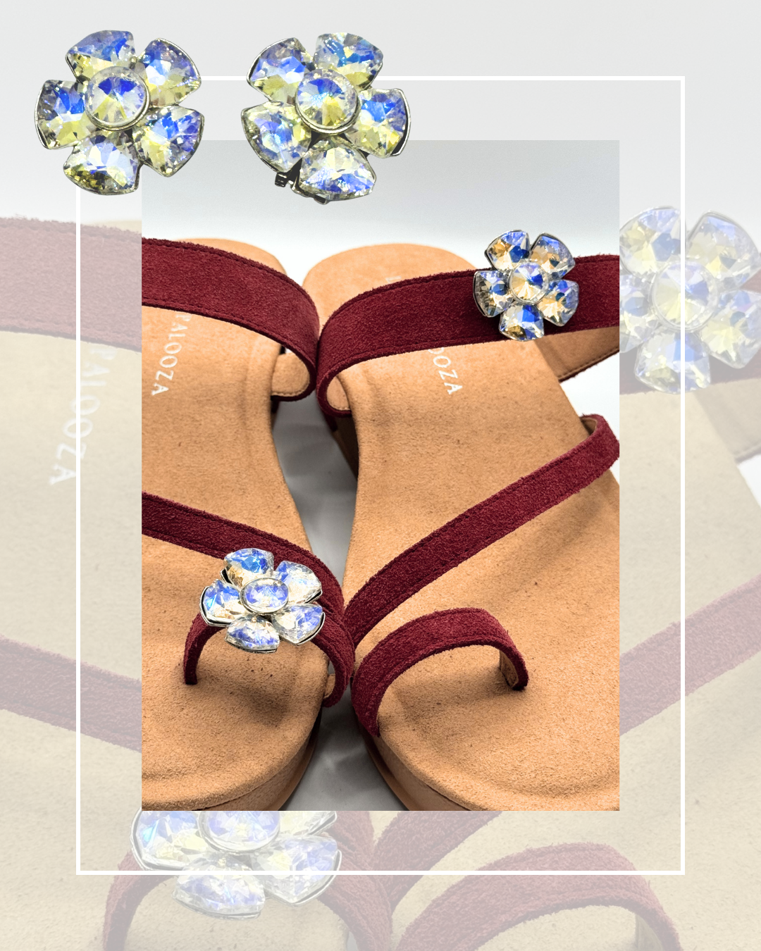 Clip On One Clear Gem Flower Toe Ring