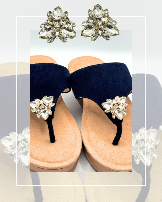 Clip On Triangular Clear Stone Toe Rings