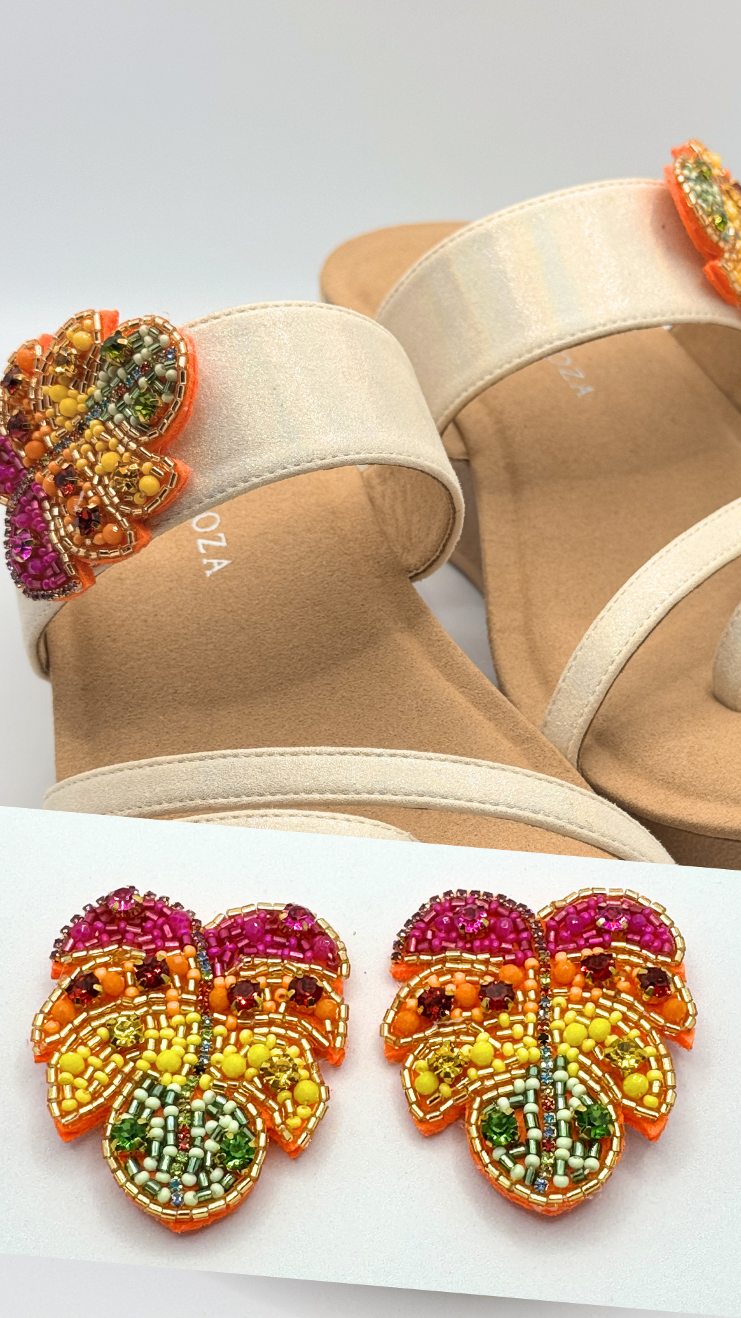 Clip On Beaded Colourful Leaf