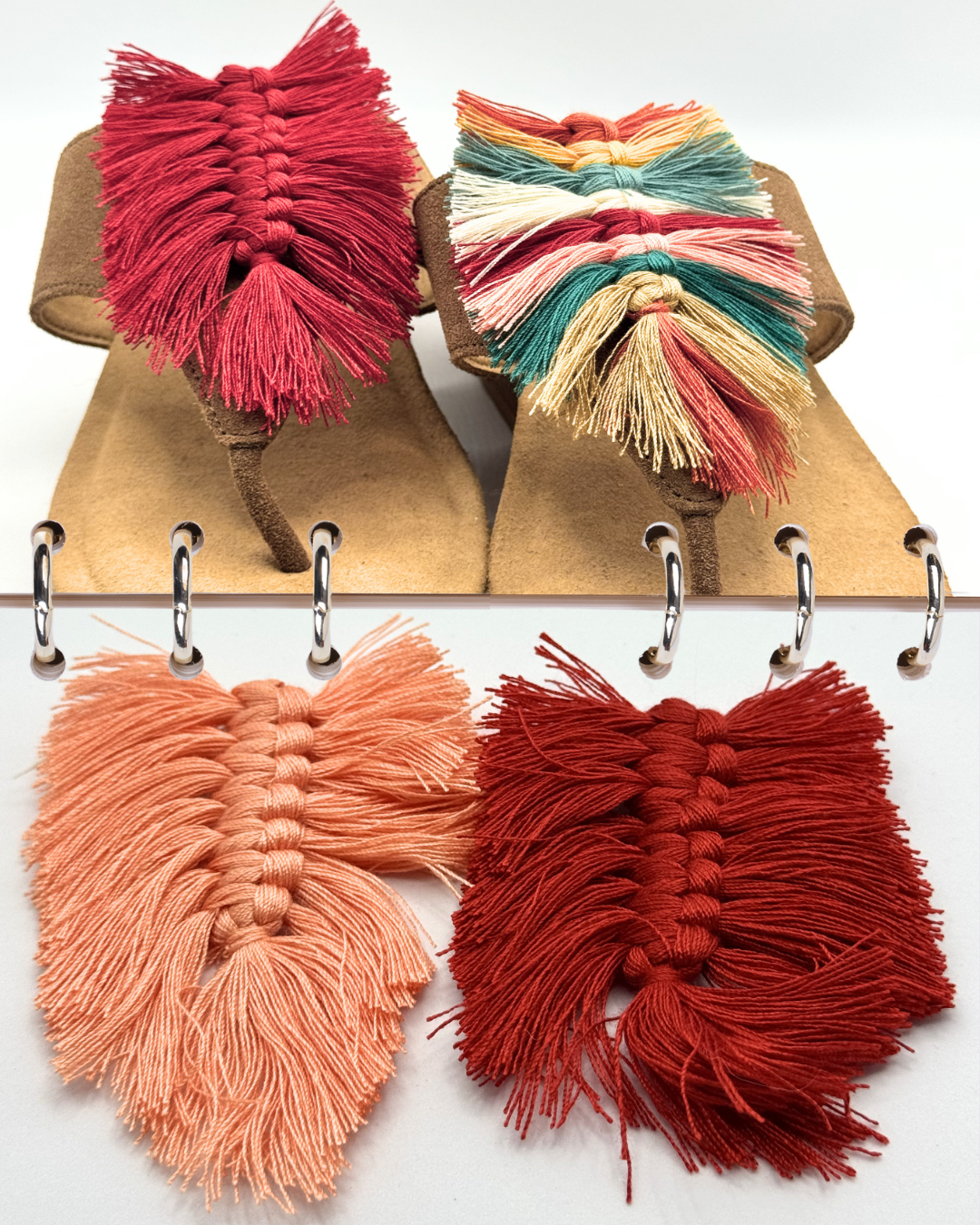 Clip On Cotton Tied Tassels in 4 Colours