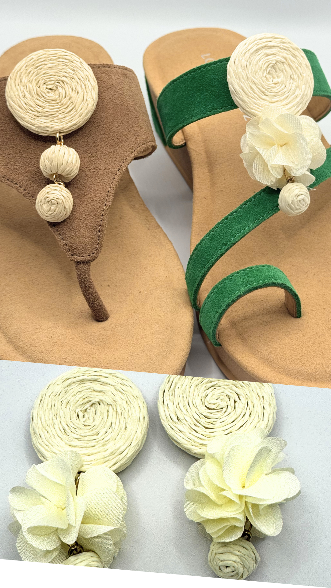 Clip On Paper Circles with Flowers in Various Colours