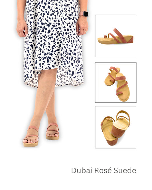 Dubai Toe Ring Wedge Rose Suede