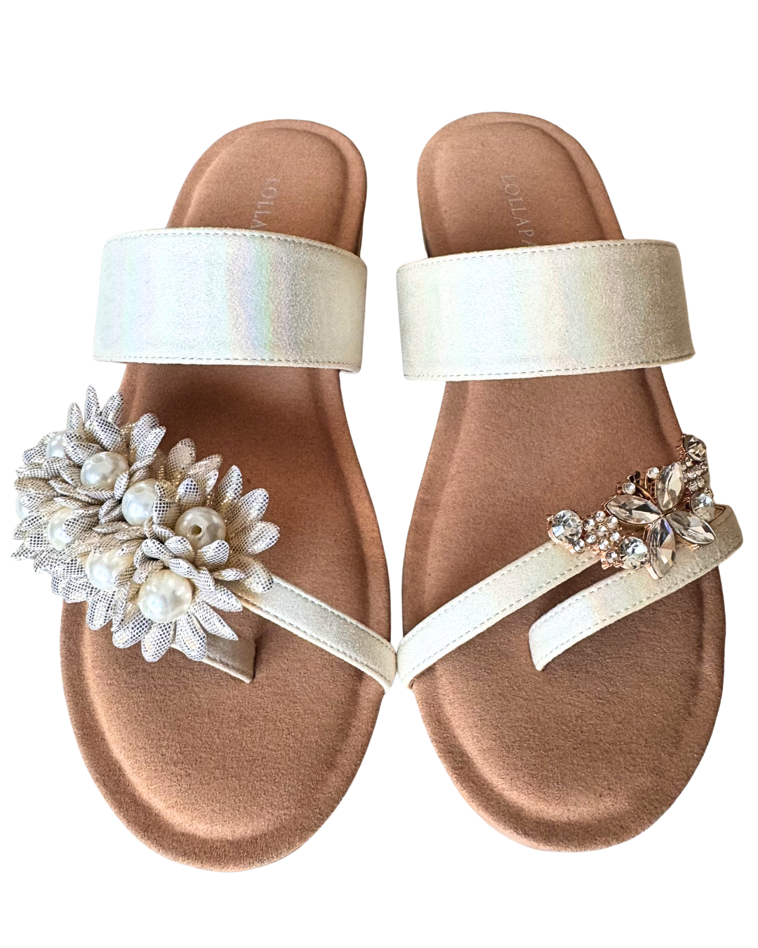 Clip On Long Beaded and Material Flower in Two Colours