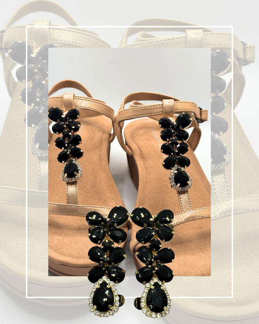 Clip On Gem and Drops Side Clips Various Colours