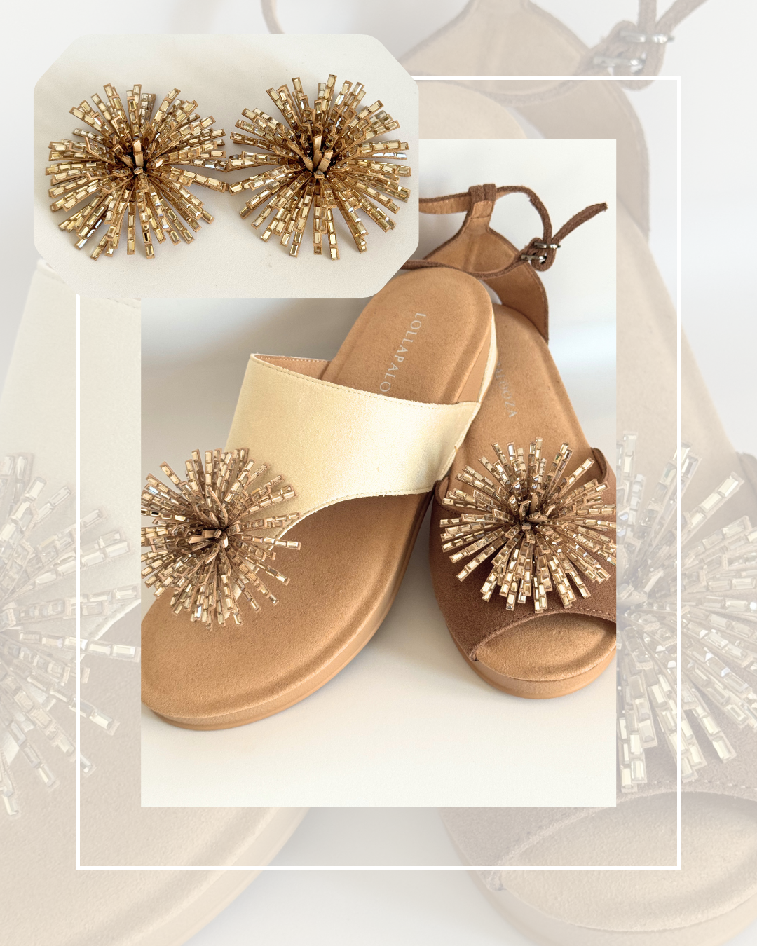Clip On Round Material and Beaded Sea Urchin 2 Colours Black and Gold