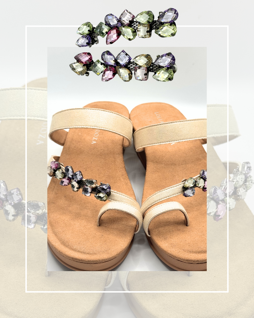 Clip On Green Lilac Gems Long and Short