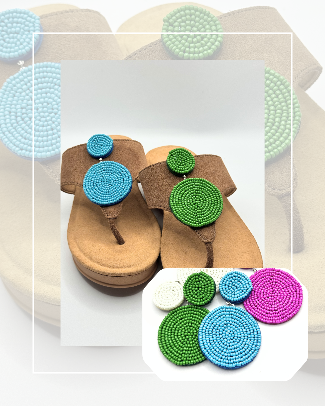 Clip On Beaded Discs
