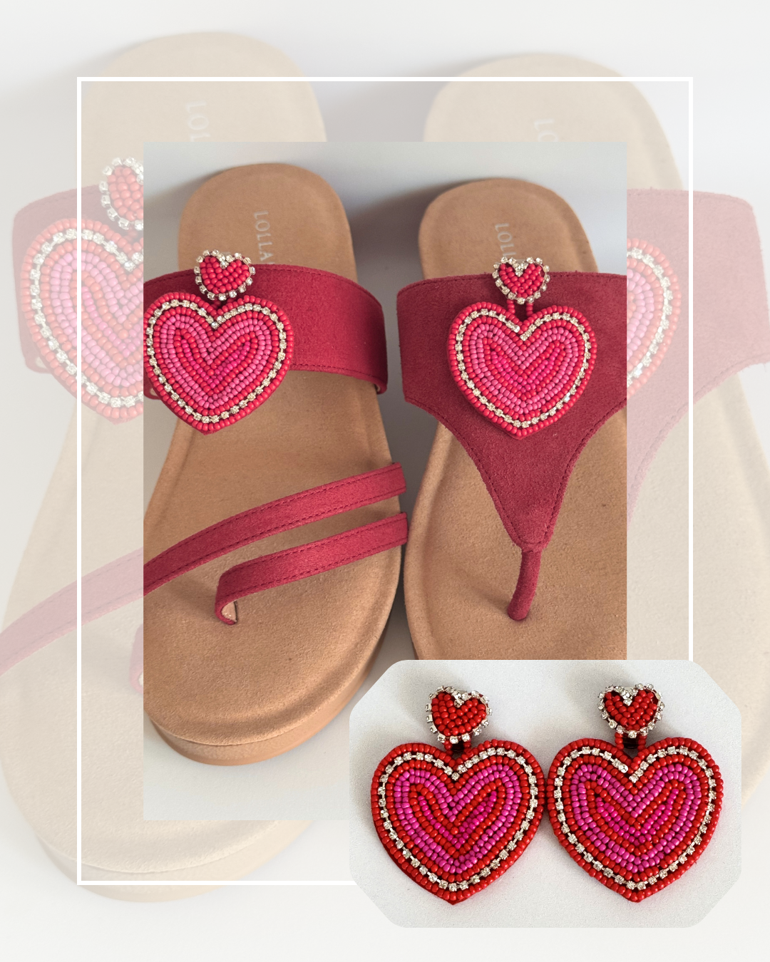 Clip On Large Hearts Two Options with Silver Gems
