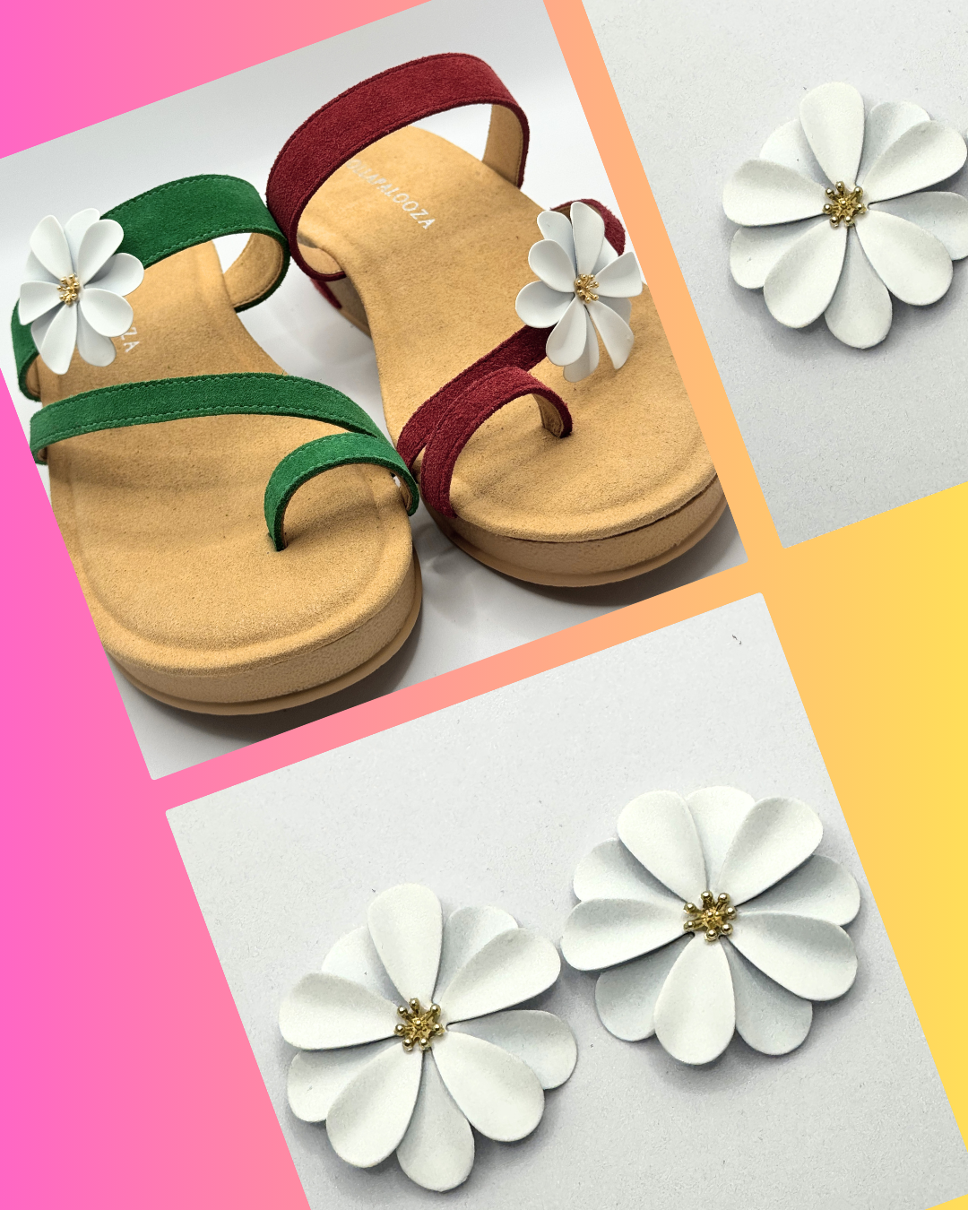 Clip On Metal Large Flower Many Colours