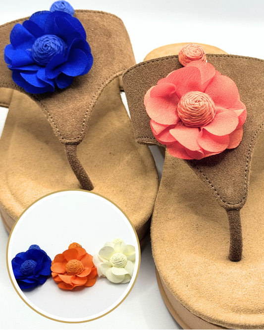 Clip On Material and Paper Flowers in 3 Colours