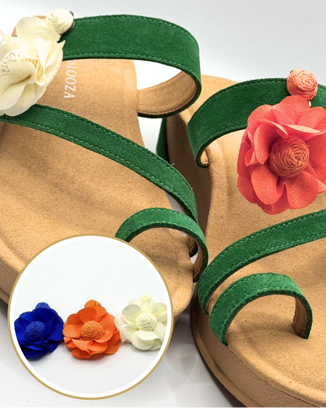 Clip On Material and Paper Flowers in 3 Colours