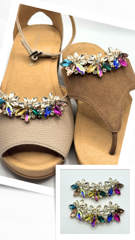 Clip On Multi Coloured Metal Flower Spread