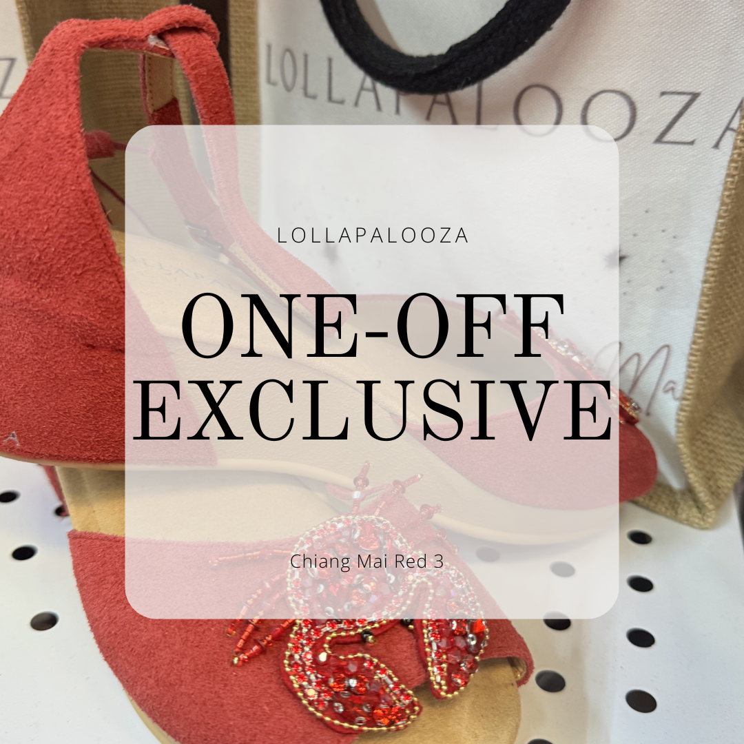 Chiang Mai Red Suede Peep Toe Wedge