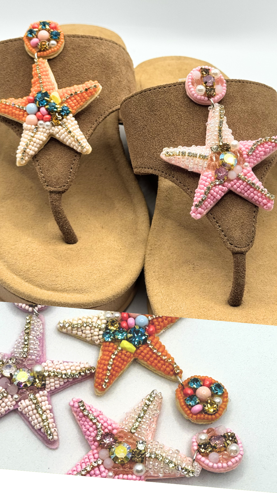Clip On Beaded Large Starfish in 4 Colours