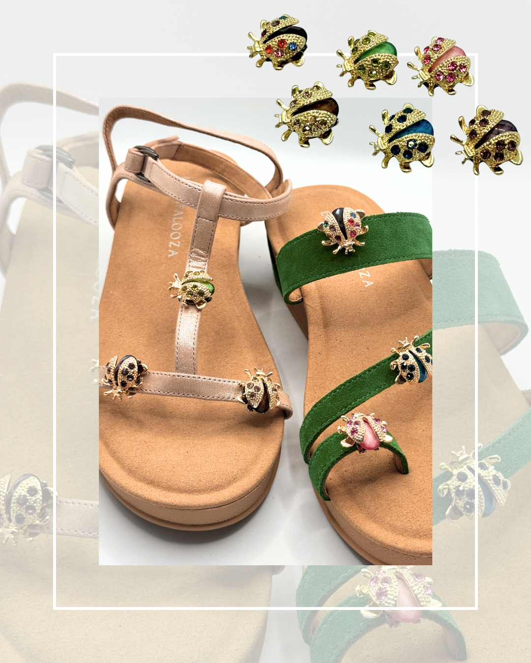 Clip On Metal Lady Bugs Sets of 2 Various Colours