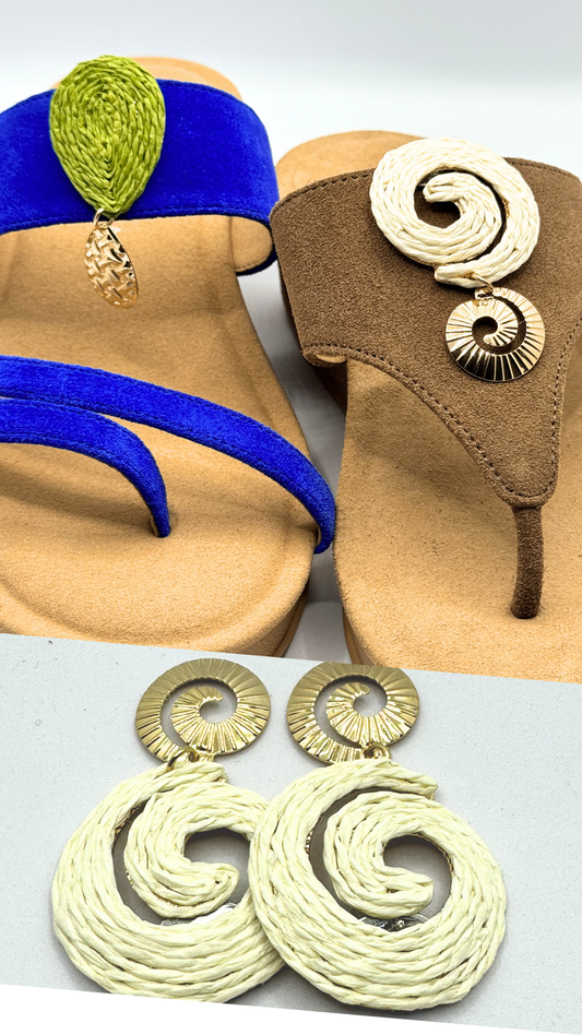 Clip On Gold and Paper Swirls in 2 Colours