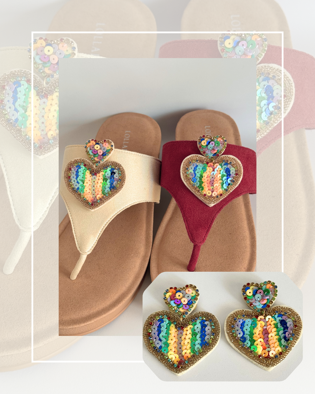 Clip On Rainbow Hearts