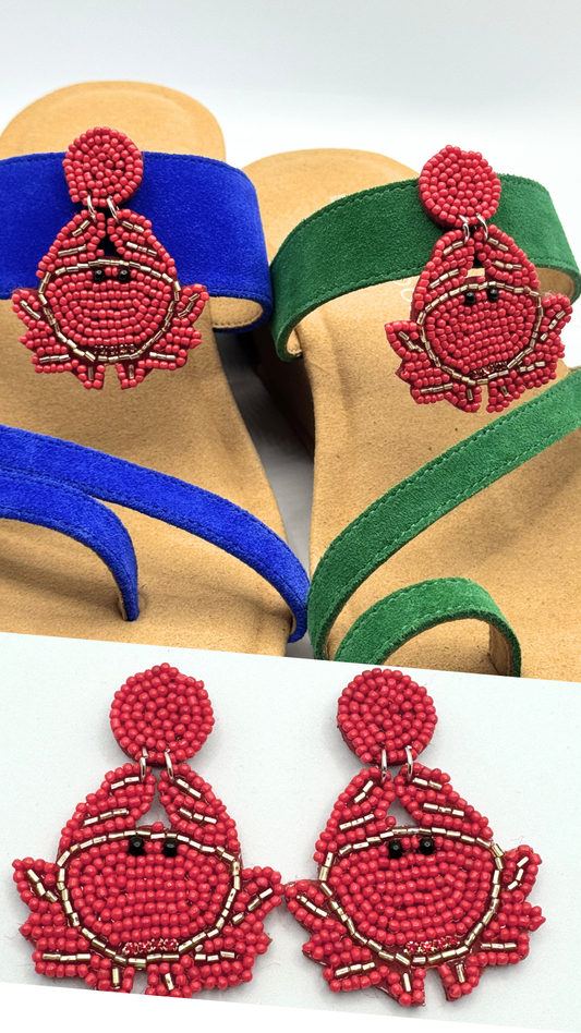 Clip On Red Beaded Crabs