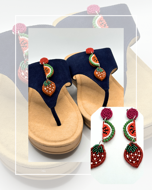 Clip On Beaded Watermelon and Strawberry