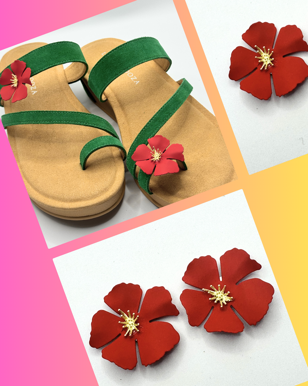 Clip On Metal Medium Flowers Many Colours