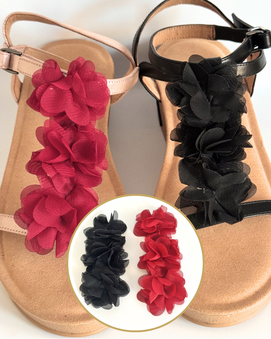 Clip on Long Strip Material Flowers Side Clips