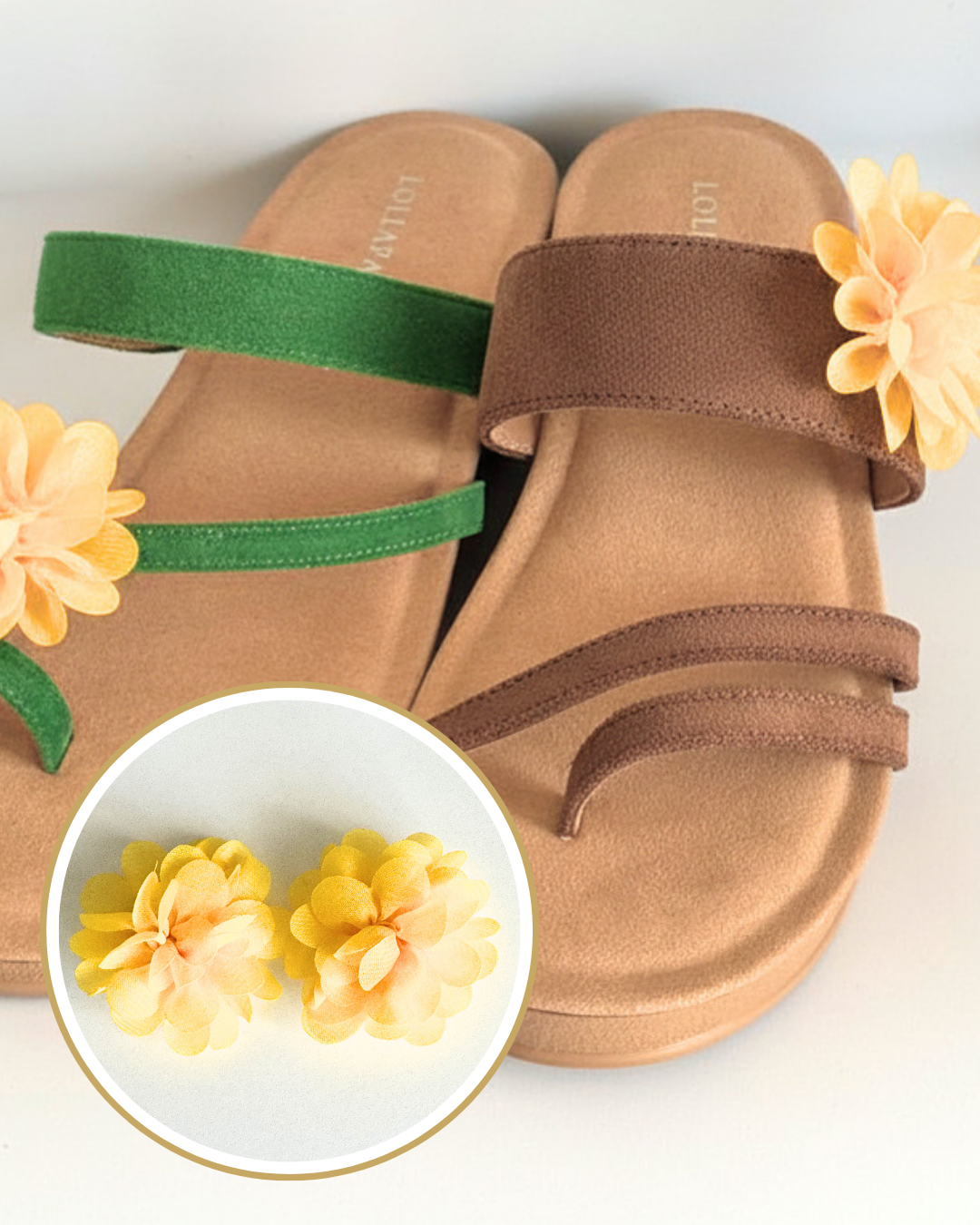 Clip On Material Medium Flowers in 6 Colours